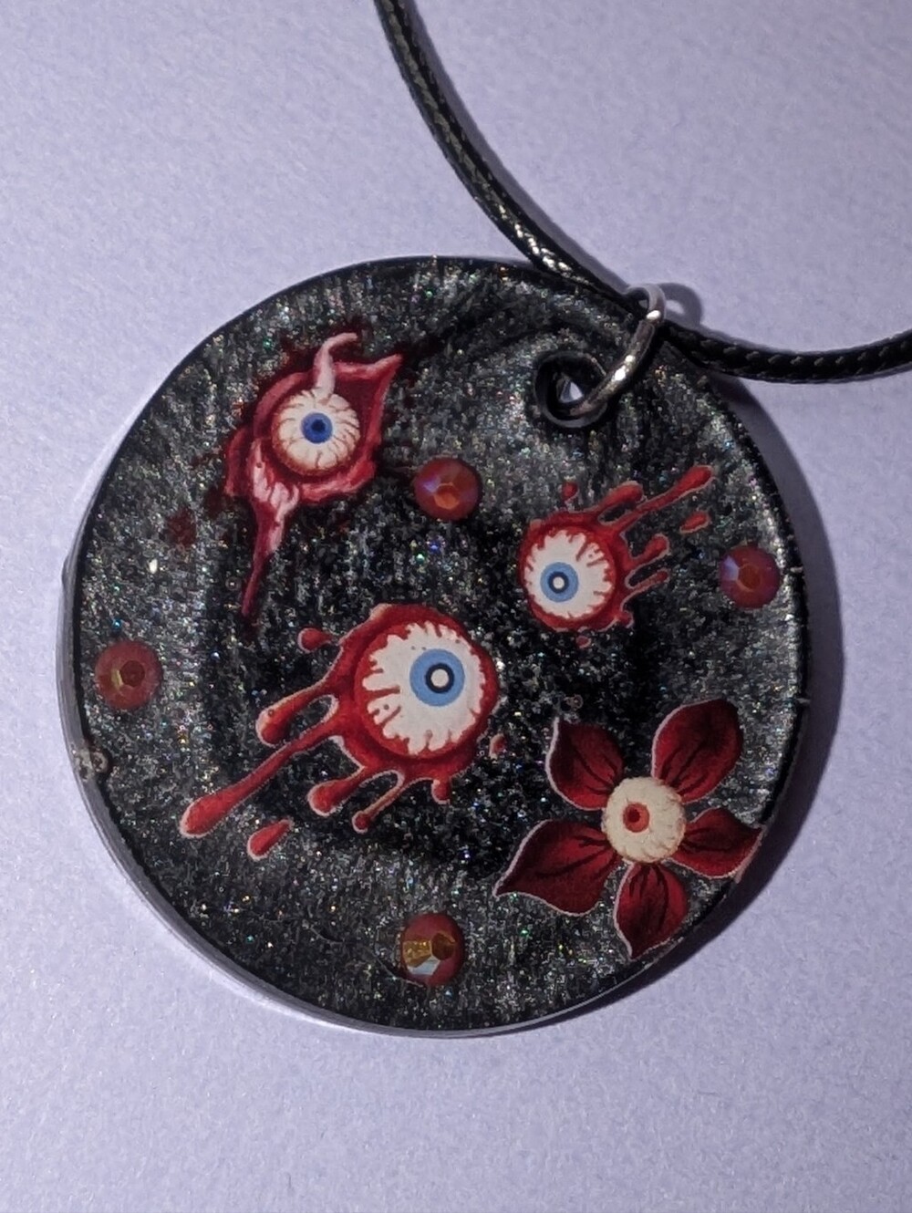 Handmade Eyeball Pendant Necklace - Picture 2 of 3